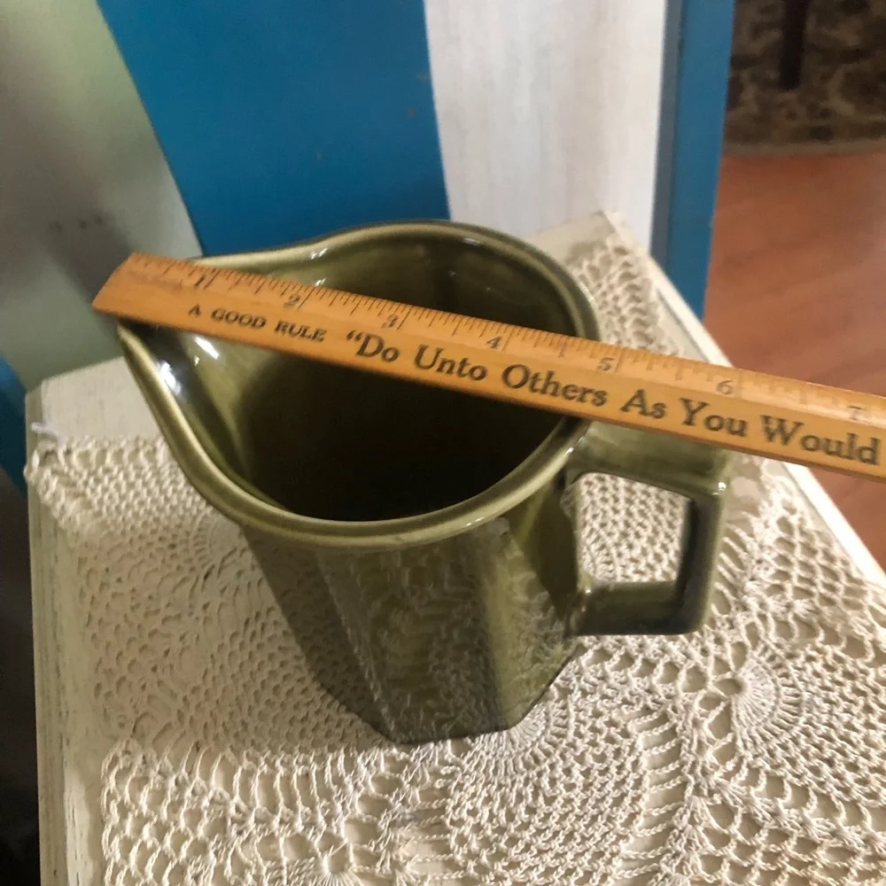 Vintage Green Ceramic Pitcher
